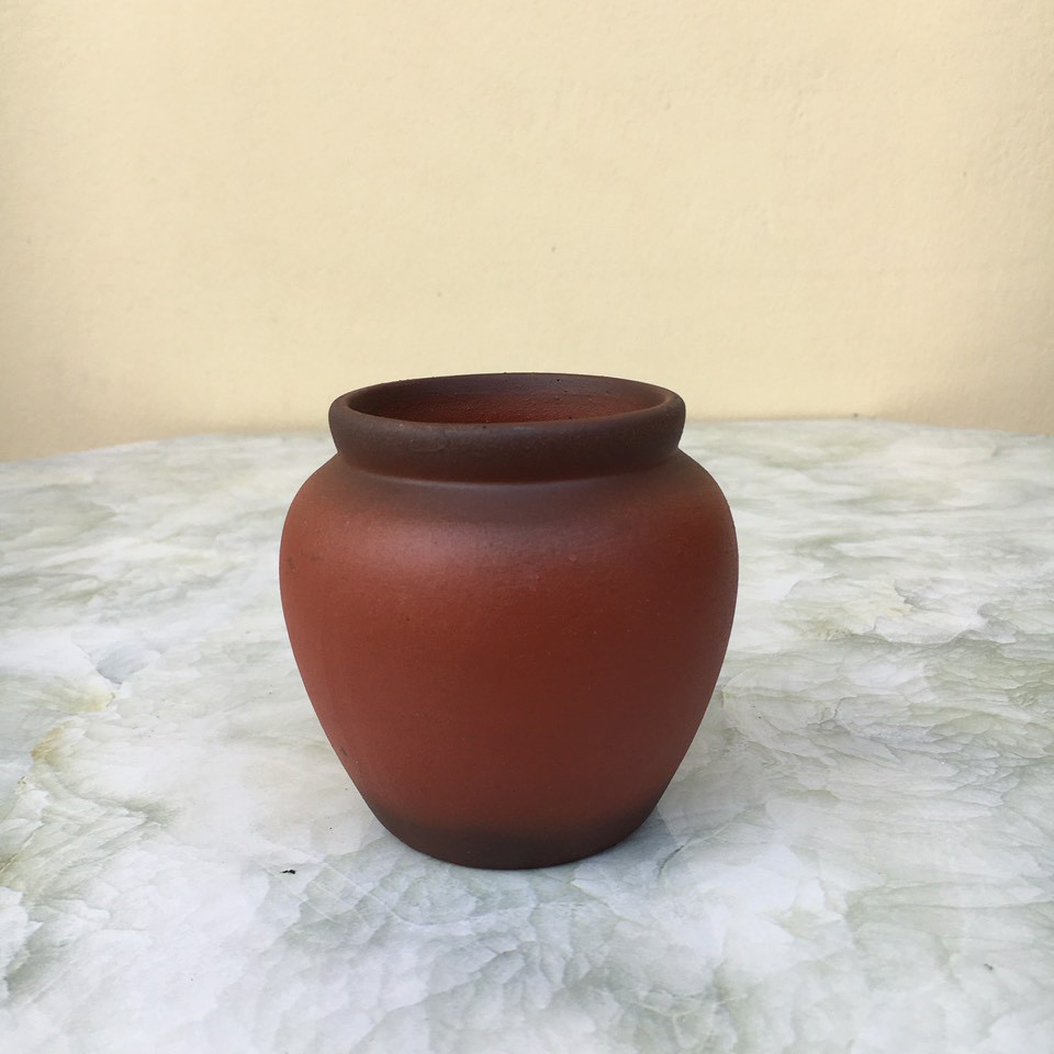 Chậu bonsai Chum mini đất nung màu đỏ gốm Bát tràng 1 size BM-102