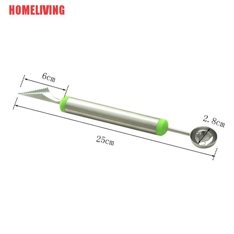 [HOMELIVING] Muỗng Múc Kem / Trái Cây Hai Đầu Bằng Thép Không Gỉ Mới