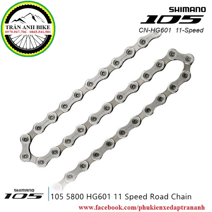 Xích sên xe đạp Shimano 105 5800 CN-HG601 11 Speed - chính hãng