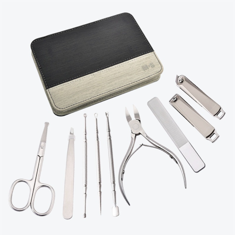 Set 9 Dụng Cụ Làm Móng Bằng Thép Không Gỉ Kèm Hộp Đựng Tiện Lợi