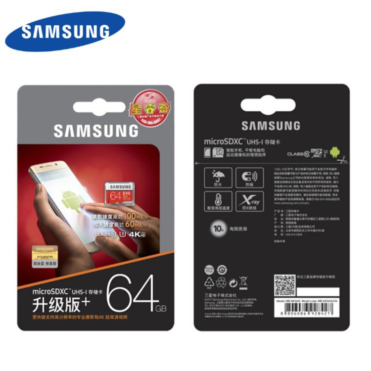 Thẻ nhớ Samsung micro SDXC64G -Chính hãng - Bảo hành 10 năm | BigBuy360 - bigbuy360.vn