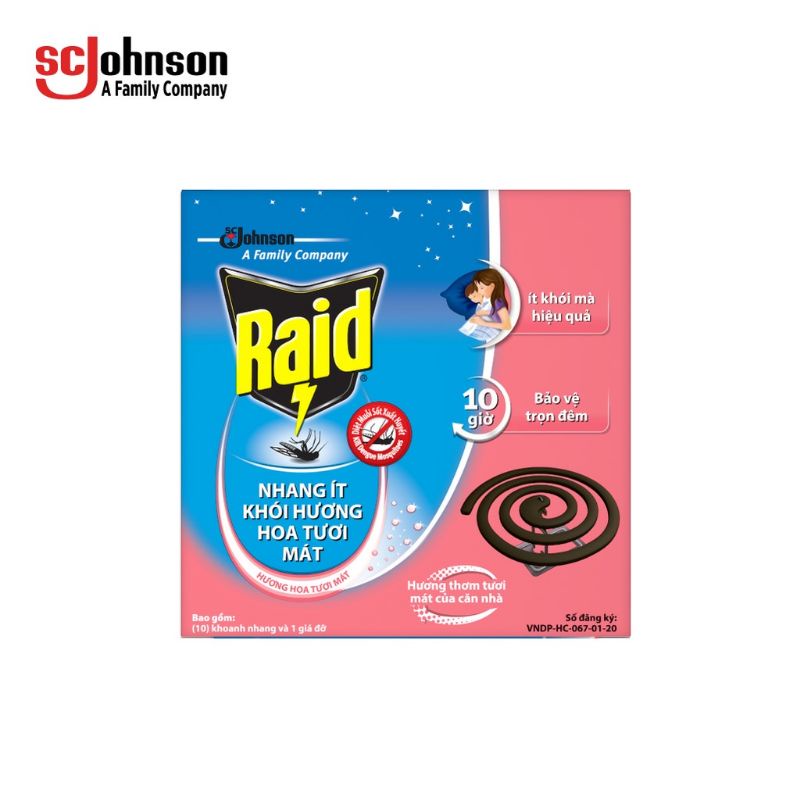 Nhang muỗi RAID hương hoa ít khói mà hiệu quả