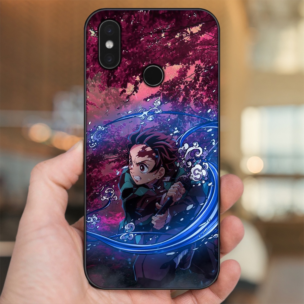 Ốp lưng Xiaomi Mi 8, Mi 8 SE viền đen in hình Tanjiro Kimetsu No Yaiba