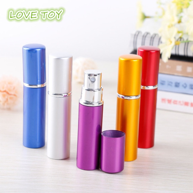 Nkodok 5ml Chai nước hoa di động có thể nạp lại bằng hợp kim Shining Color Pump Spray Container Atomizer