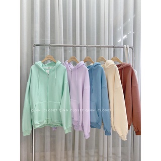 Áo khoá nỉ trơn (Ảnh thật shop chụp)