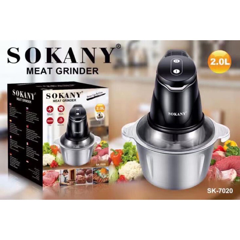 Máy xay thịt, xay đa năng SOKANY SK-7020 , Inox 304, công suất 400w ( Bảo Hành 12 tháng )