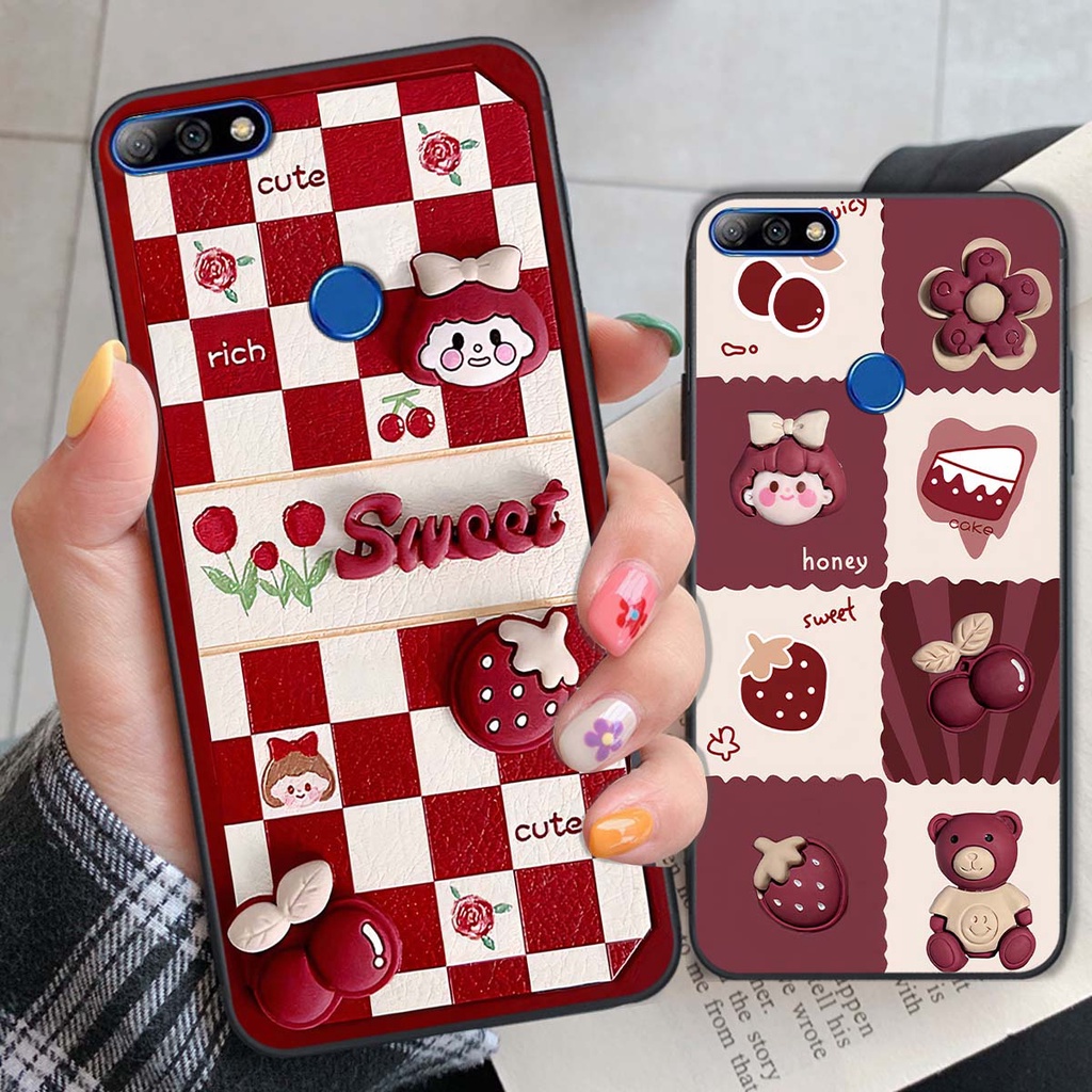 Ốp Huawei Y7 Prime 2018 / Y7 Pro 2018 in hình trái tim, caro kẹo ngọt đầy cá tính siêu đẹp siêu chất