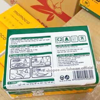 Khăn giấy gấu trắng MOMOCO dai mịn công nghệ xử lý xanh (xịn như giấy gấu trúc)