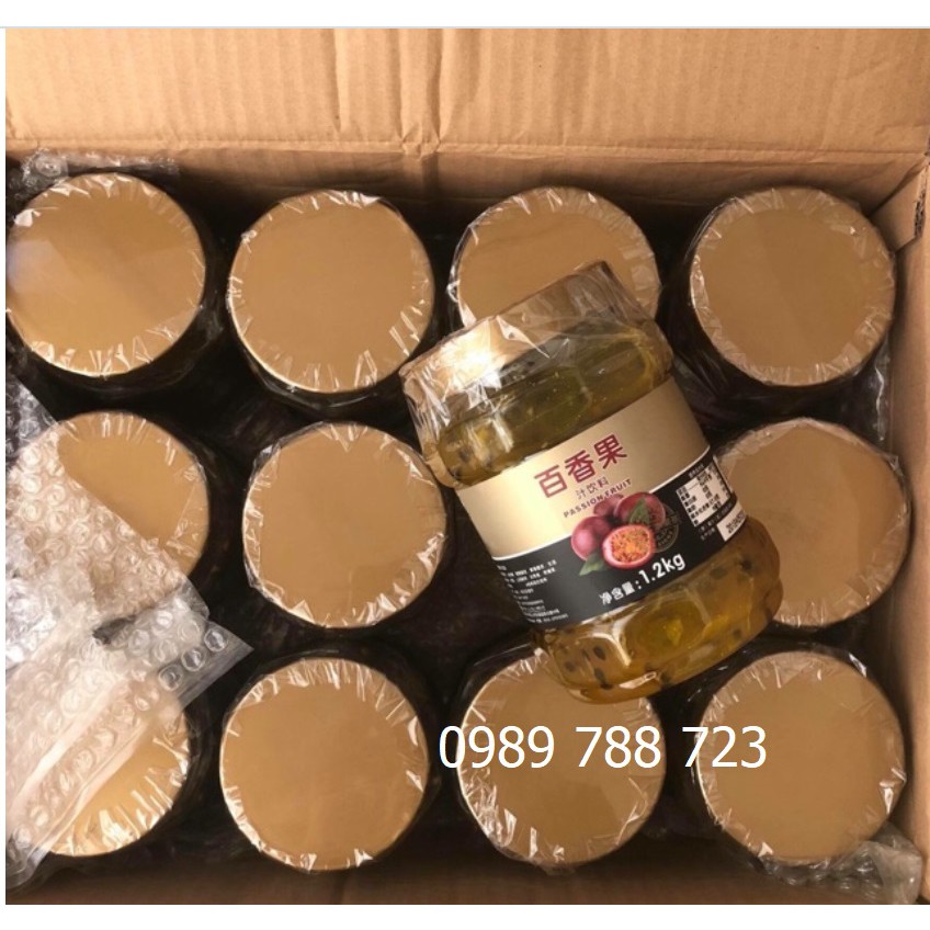 Sốt Mứt Sauce Chanh Leo Nút Đồng 1.2kg - Làm Trà Hoa Quả Chuẩn Ngon
