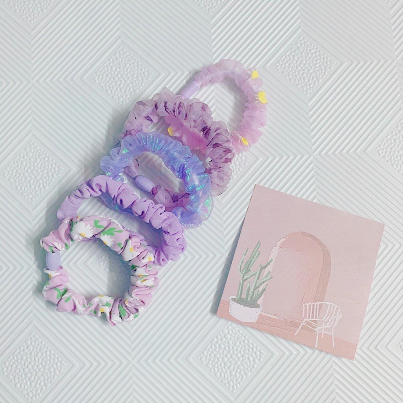 [SẴN] Tách set Scrunchies màu tím mộng mơ Fairy Tail