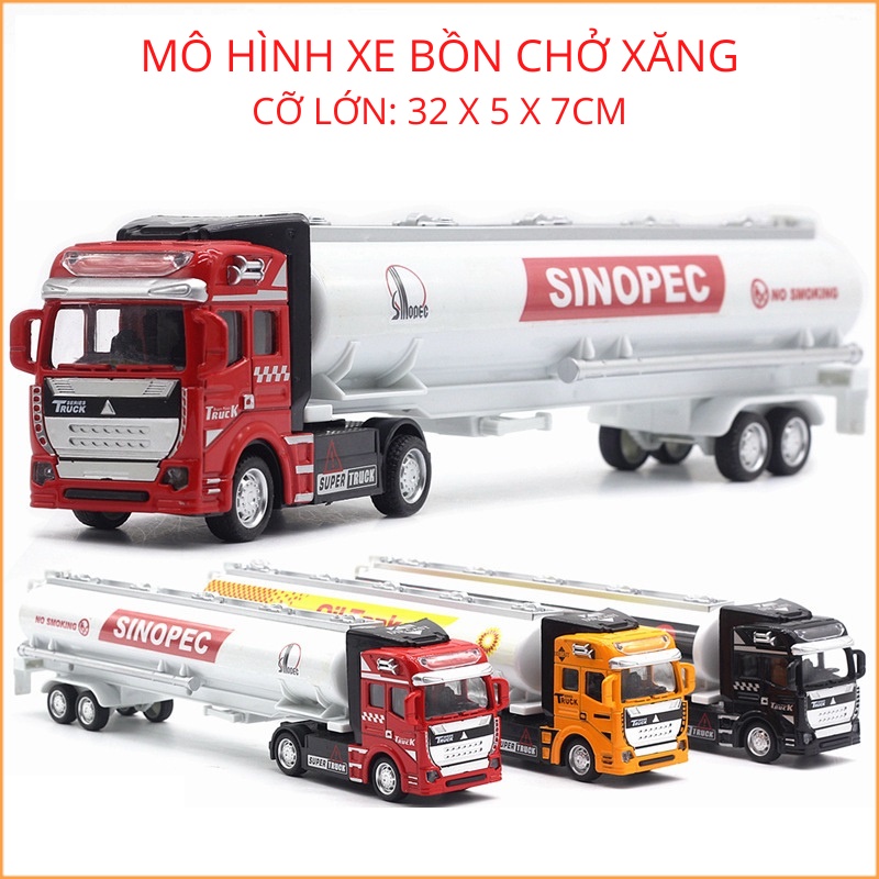 Mô hình Xe Ô Tô Bồn Chở Xăng Đồ Chơi Cỡ Lớn Bằng Kim Loại Sắt Giá Rẻ Cho Bé Tỷ Lệ 1:48