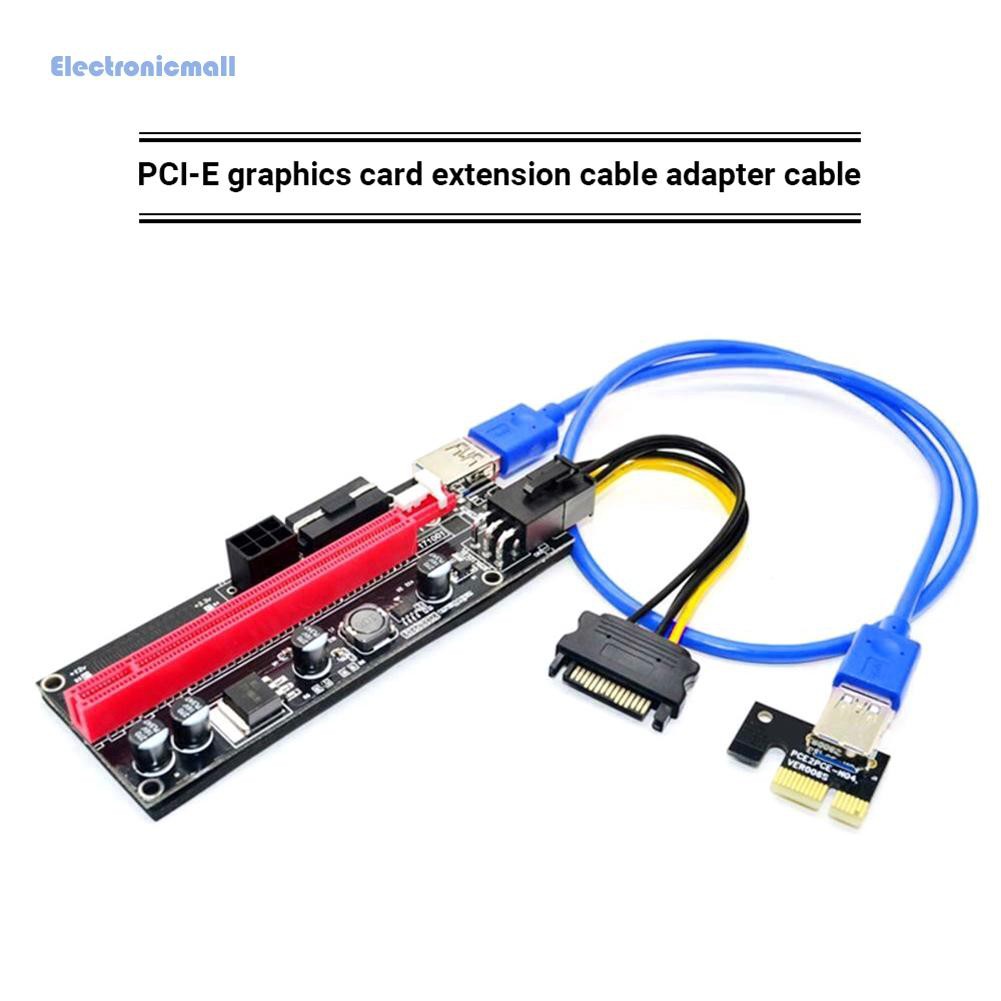 ElectronicMall01 PCI-E Riser Card PCI Express 1X to 16X Extender PCIe Adapter 4Pin 6Pin Power