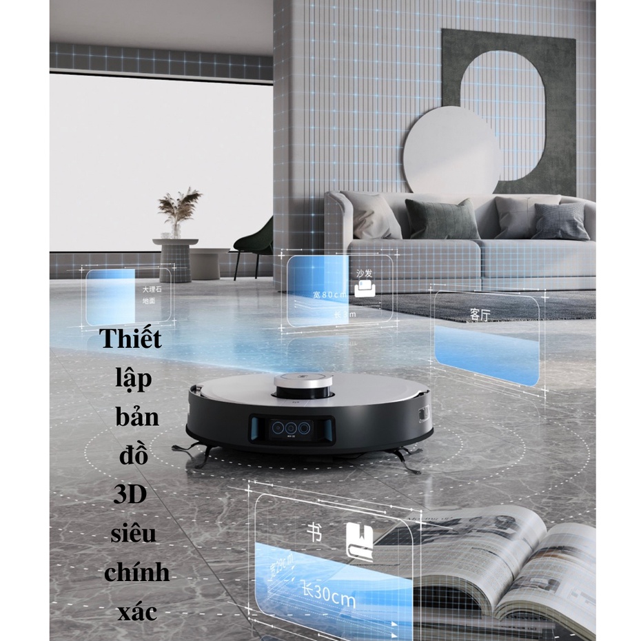 Robot Hút Bụi Lau Nhà Ecovacs DEEBOT X1 OMNI - Robot tự động giặt khăn, tự động đổ rác