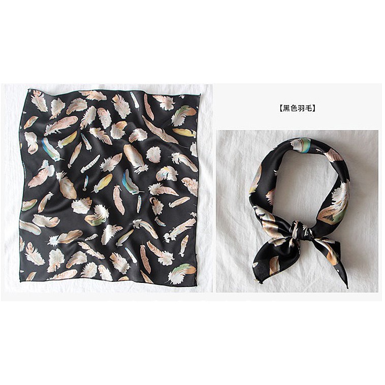 Khăn vuông satin lụa- Khăn Turban cột cổ áo thun