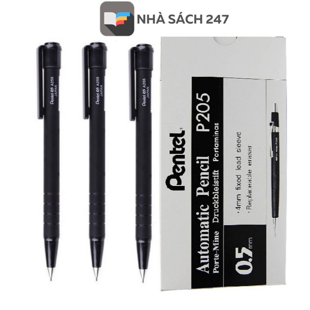 Bút chì kim bấm Nhật Pentel A255 0.5mm chính hãng, thích hợp cho giới văn phòng Nhập Khẩu Từ Nhật Bản