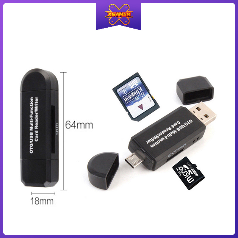 [Ready Stock] XGamer Micro USB OTG to USB 2.0 Adapter, SD / Micro SD Card Reader for Smartphone, PC