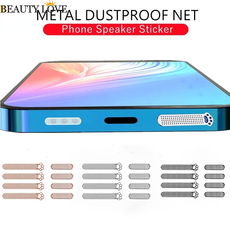 Bộ 8 Miếng Dán Kim Loại Chống Bụi Cho Loa Điện Thoại IPhone 12 13