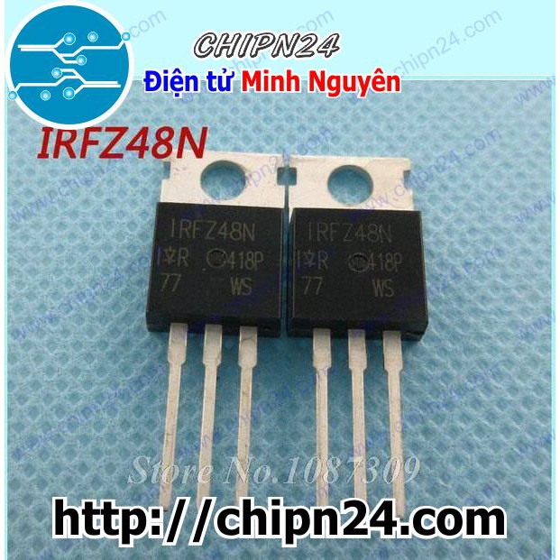 [2 CON] Mosfet IRFZ48 TO-220 64A 55V Kênh N (IRF Z48 FZ48 Z48)