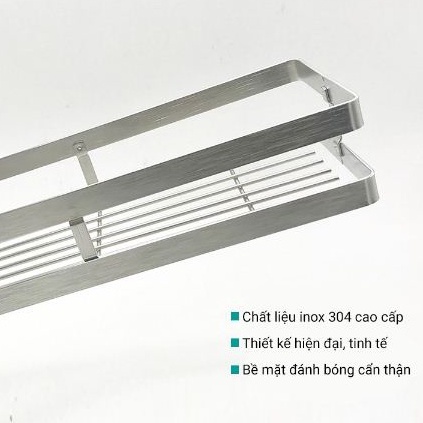 Giá kệ gia vị Inox 304 Nanichino để đồ treo tường, gắn tường, dán tường đa năng có sẵn keo sealant fix