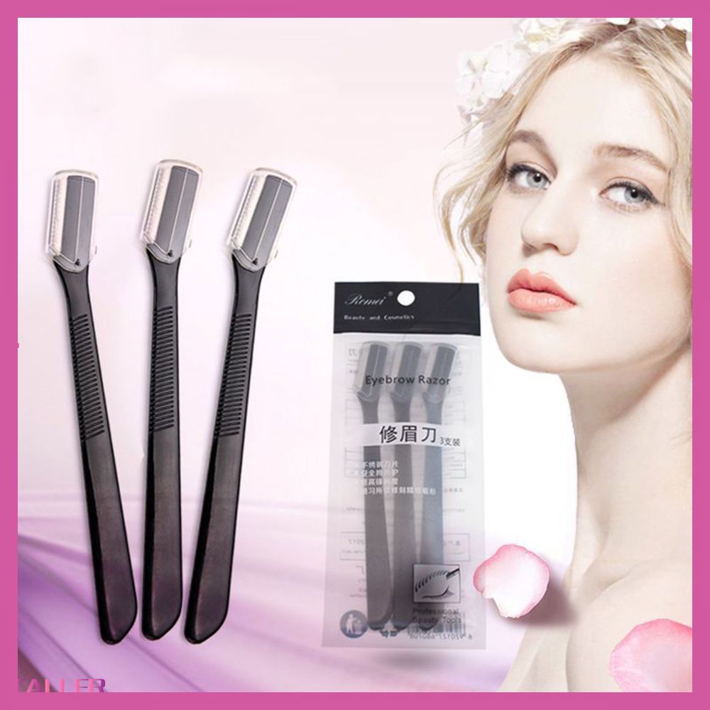 Set 3 dao tỉa lông mày bằng thép không gỉ chất lượng cao tiện dụng