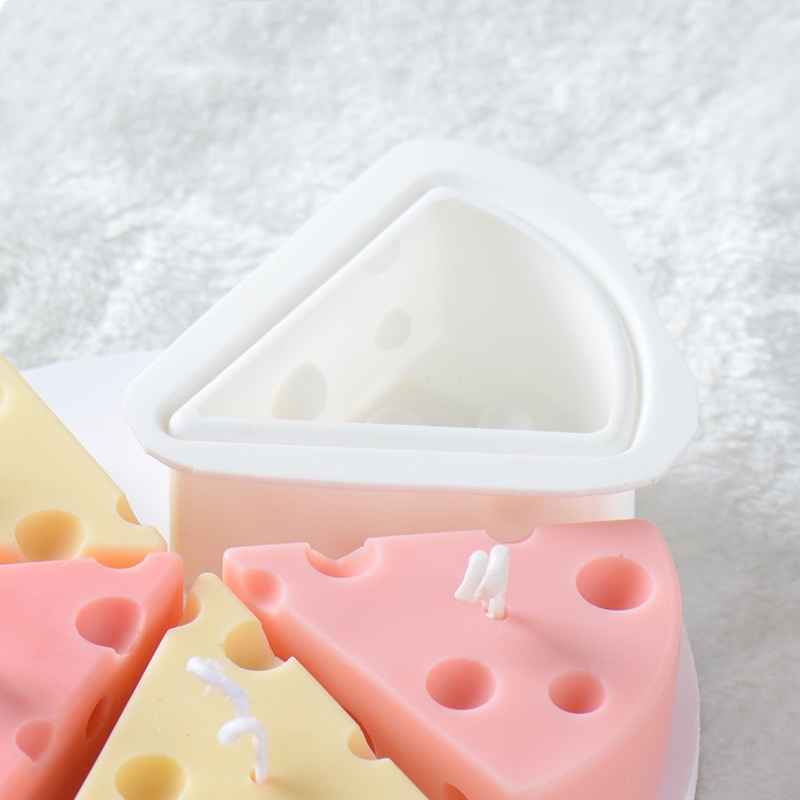 Khuôn silicone làm bánh kem thạch kẹo xà phòng sô cô la tạo hình phô mai 3D handmade