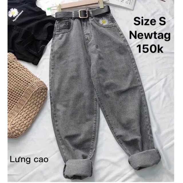 Quần baggy jean lưng cao