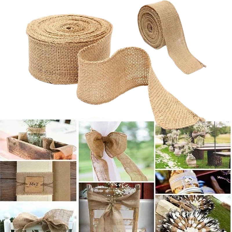 Cuộn Dây Đay Tự Nhiên 5m Dùng Trang Trí Tiệc Cưới / Giáng Sinh