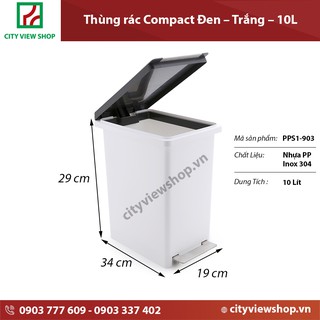 Thùng rác nhựa Fitis đạp chân 10 lít PPS1