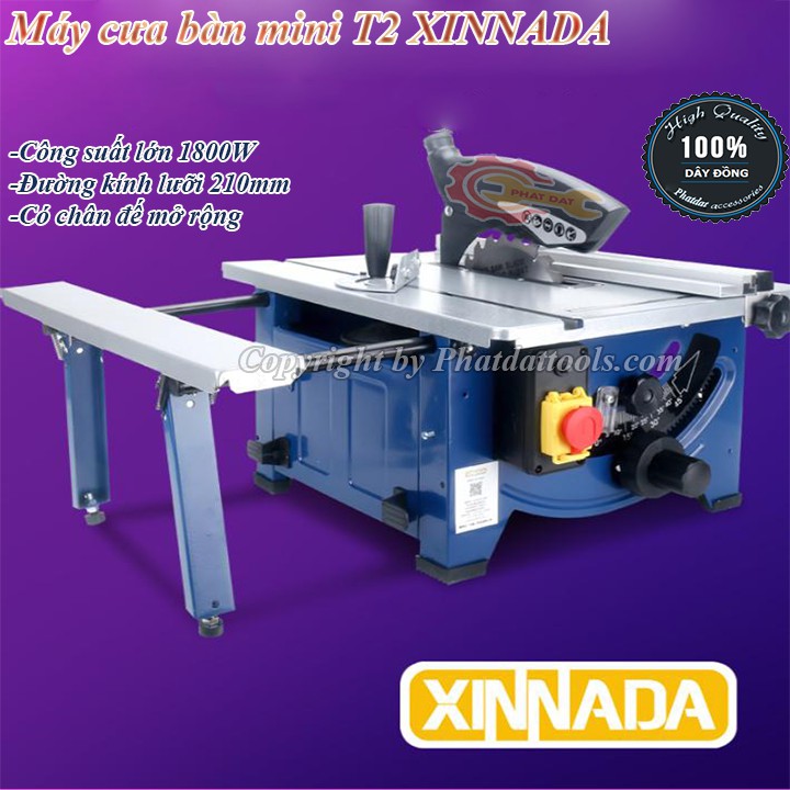 Máy cưa gỗ bàn mini XINNADA T2-Hàng nội địa chính hãng-Công suất khủng 1800W-Bảo hành 6 tháng