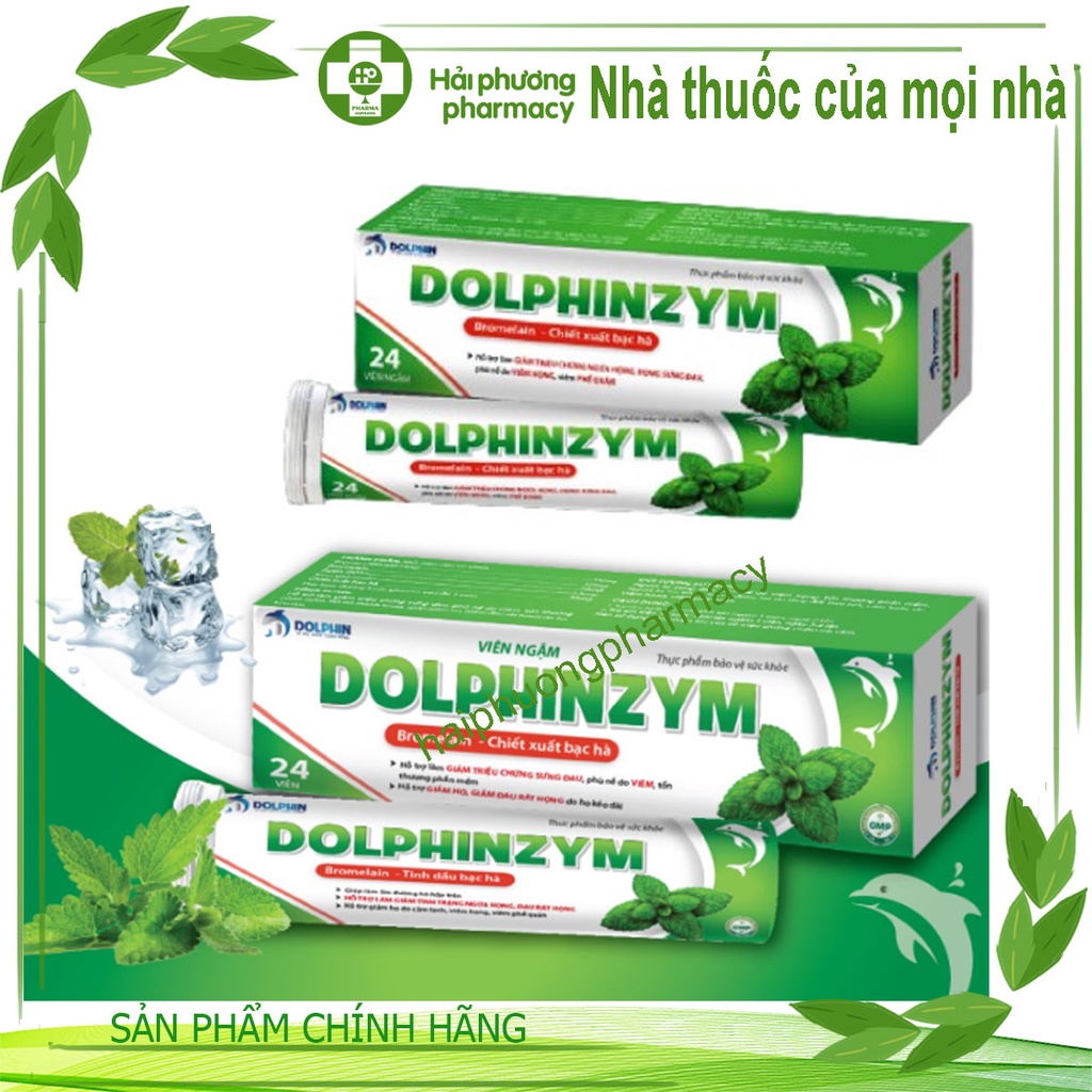 Dolphinzym Hỗ Trợ Giảm Ho Trừ Đàm Ngừa Viêm Họng Sưng Đau Phù Nề Cho Người Lớn Và Trẻ Nhỏ - DOLPHIN