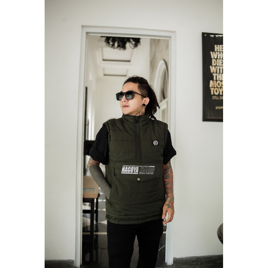 Cagoule Áo Khoác Dù Có Mũ Trùm Đầu Màu Xanh Lá Cây Cho Nam / Áo Khoác Đi Xe Máy