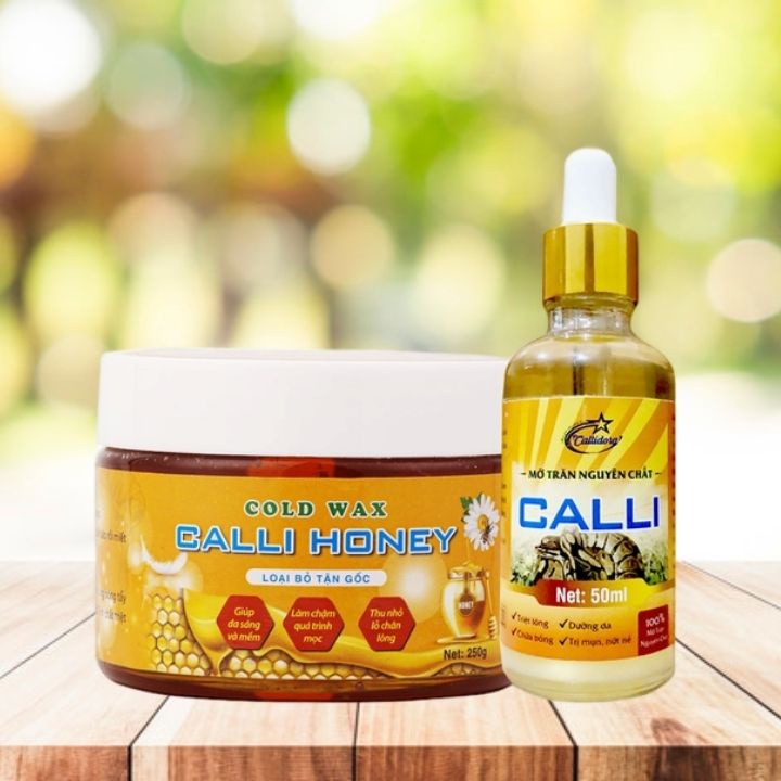 Combo wax lông nách an lành bikini ria mép Calli Honey tặng 50 tờ giấy wax lông + 2 que wax - WCH