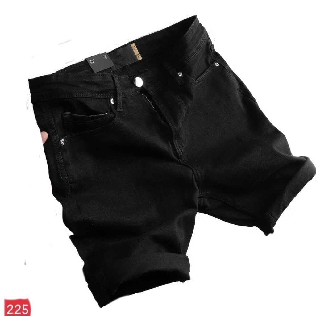 Quần Short Jean Nam-Quần Sort Bò Đen - trắng  XMDT Cao Cấp Co Giản Mạnh  FREE SHIP DRXM