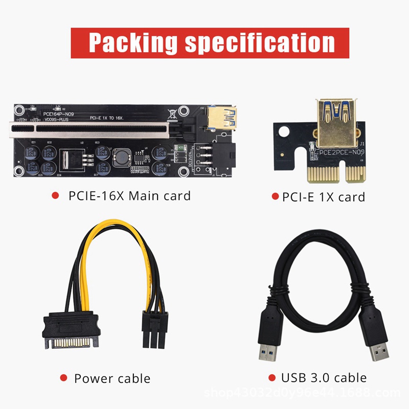 1 Thẻ Chuyển Đổi Pci-E 1x Sang 16x 6pin Usb3.0 Cho Btc Mining | BigBuy360 - bigbuy360.vn
