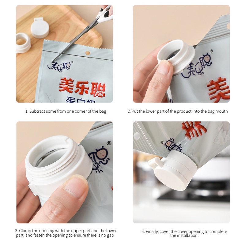 1 Vòi Kẹp Miệng Túi Thực Phẩm Màu Trắng Đa Năng