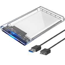 HDD BOX 2.5" TRONG SUỐT Glowy G21U3 Sata III USB 3.0- Nắp Trượt