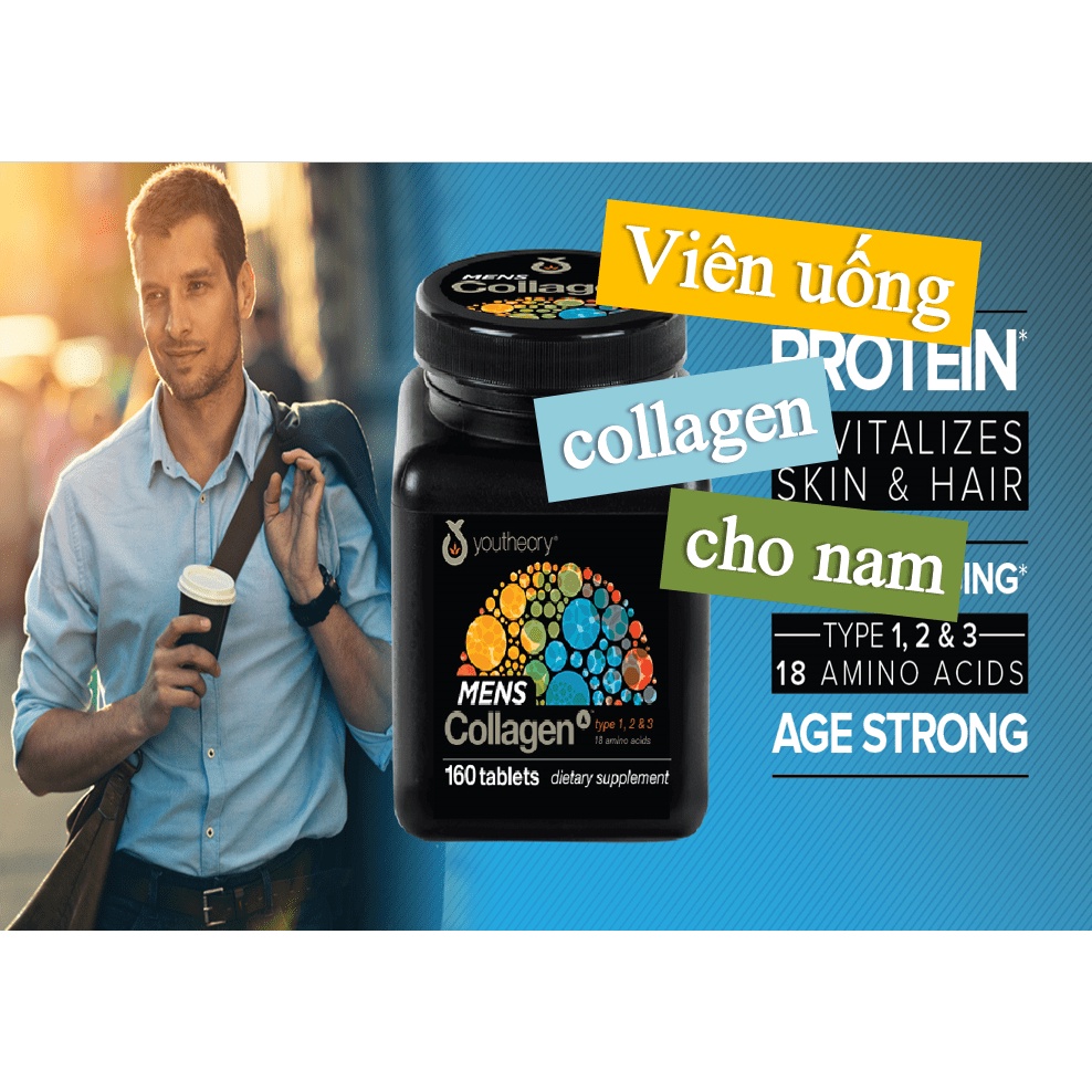 [Hàng Mỹ Bao Check] Collagen men 390 viên - Youtheory, Collagen for Men