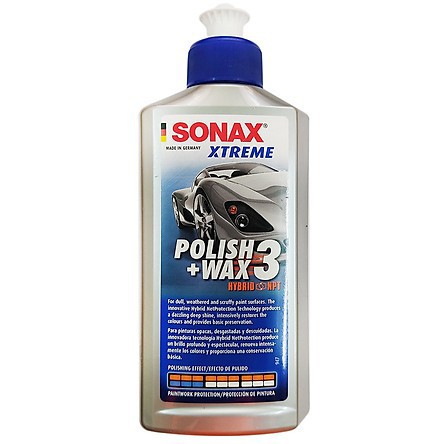 Dung Dịch Đánh Bóng - Xóa Xước - Bảo Vệ Sơn Xe Ô tô Sonax Xtreme Polish And Wax 3 (250ml) 202100. Làm nổi bật màu sắc.