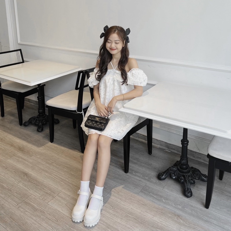 Đầm ren trễ vai cúc ngọc tiểu thơ &quot;Sophia Dress&quot; (ảnh thật)