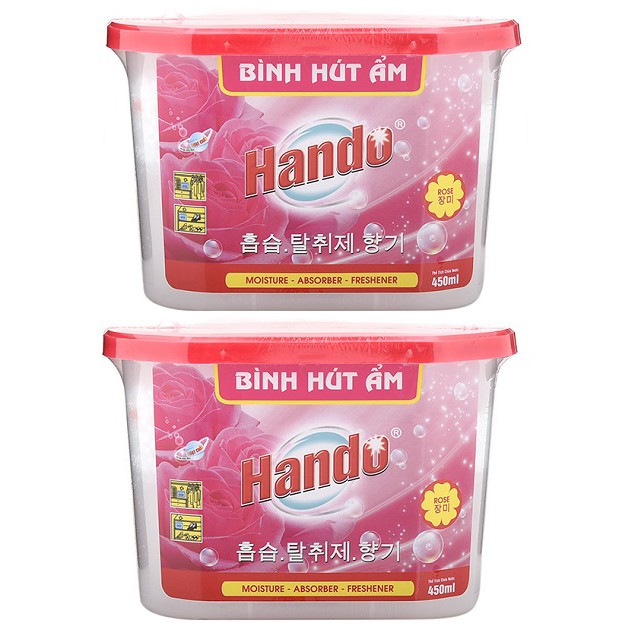 BỘ 2 BÌNH HÚT ẨM 450ml HANDO HƯƠNG HOA HỒNG