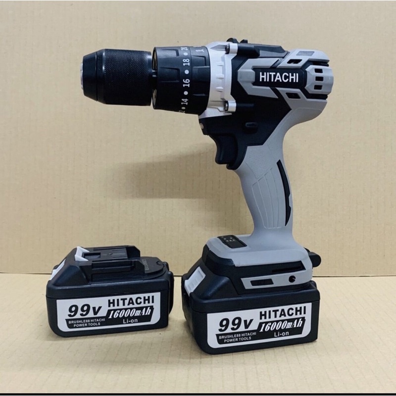 Máy Khoan Pin Hitachi Không Chổi Than Đầu 13mm Autolock 3 Chức Năng có Búa