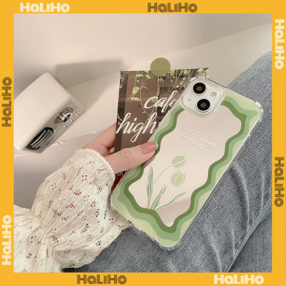 Ốp điện thoại acrylic gương trang điểm HD in hoa tulip thích hợp cho iPhone 11 13 Pro Max 12 Pro Max 7 Plus iPhone xr