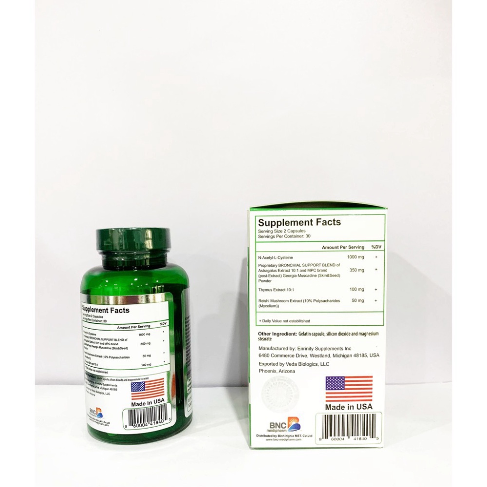 Viên bổ phổi BL Care Max Vinacao nhập khẩu Mỹ hộp 60 viên