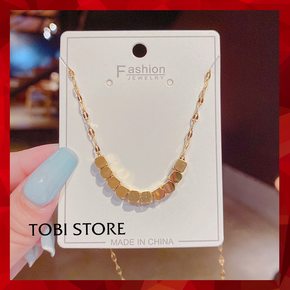 [Không đen gỉ] Dây chuyền nữ thép titan mạ vàng xâu lục giác vàng TB552