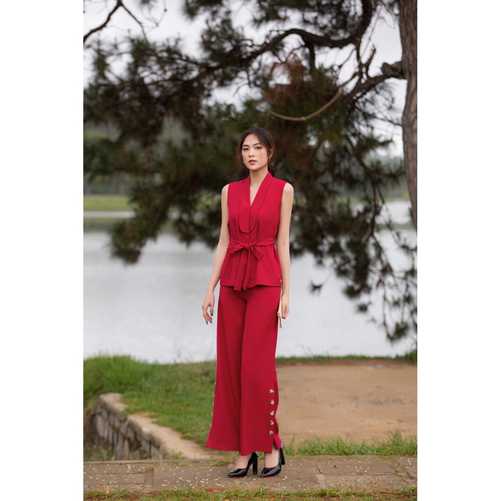 Áo Clothesrack gile cổ sam sammie cột dây eo