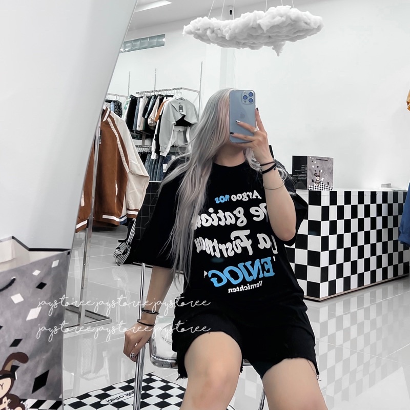 Áo Thun Tay Lỡ Unisex chữ in nổi ARGOO màu ĐEN/NÂU/XANH LÁ  /Nam nữ unisex/ Áo phông cổ tròn form rộng Jaystoree