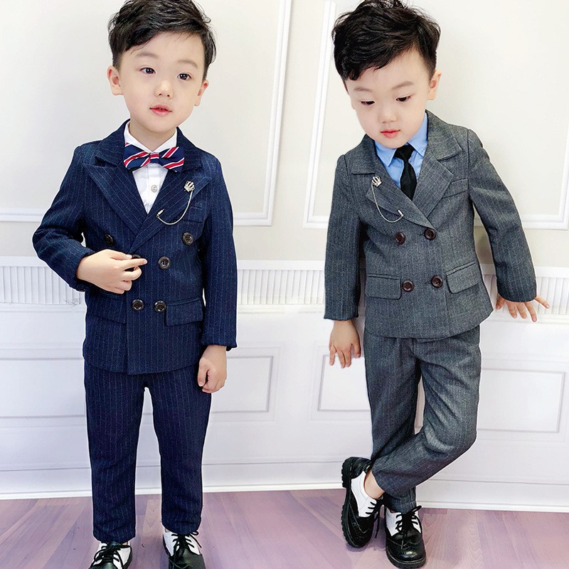 Vesttrẻ em phong cách Anh đôi phù hợp với trẻ em phù hợp với Vest hai mảnh mùa xuân và mùa thu