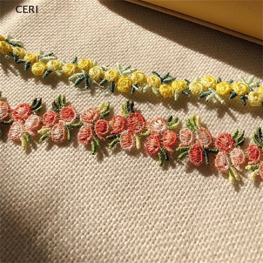 CE Romantic Flowers Necklace Choker for Women Girls Embroidery Fashion Sweet RI