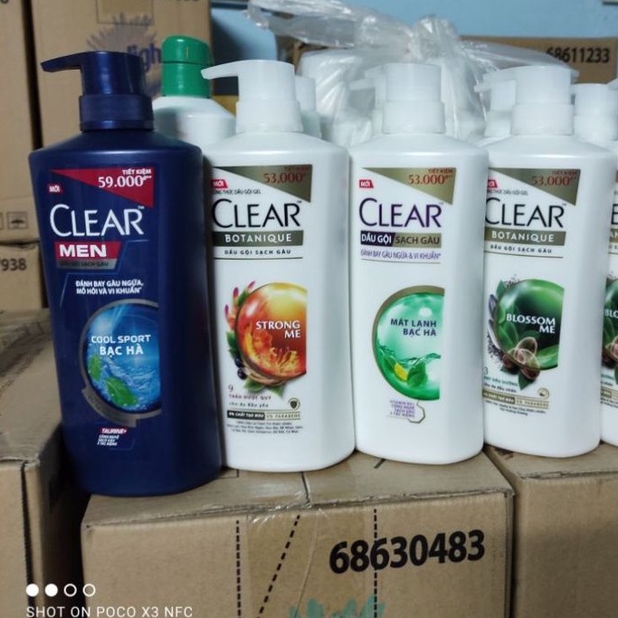Gội Clear 880g, bạc hà, thảo dược, men, blossom, táo date 2026