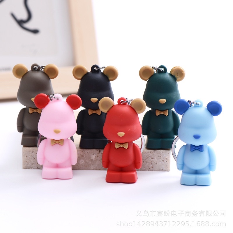 Móc Khoá Bearbrick Gấu Hàn Quốc Hot Trend Móc Treo Chìa Khoá Silicon Hoạt Hình - Phụ Kiện Treo Balo Túi Xách - Quần Áo
